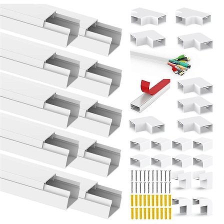 Itseliimautuva kaapelikouru, TV-kaapelikouru, TV-kaapelijärjestäjä, 10 kpl x 0,4 m, kaapelikouru kaapeleille