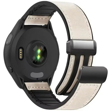 22mm 20mm Läder+Silikon Armband kompatibelt Garmin Forerunner 970 55 165 265 965 Magnetiskt Andningsbart kompatibelt Garmin Vivoactive 6/5 Venu 3/2