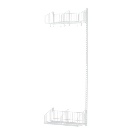 Garderobe TRÅD, påbyggseksjon, vegghengt, B600 mm, hvit