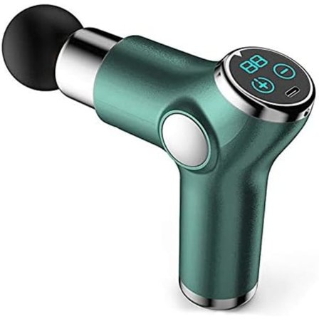Hierontatyökalu kädessä pidettävä mini lihashierontapyssy 32 nopeuden säätö Fascia-pyssy 4 hierontapäällä LED-näyttö Erittäin hiljainen Vihreä