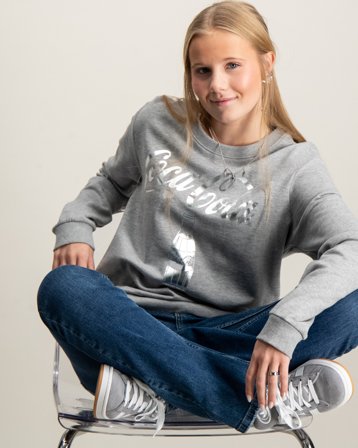 LMTD NLFSUSI COCACOLA SWEAT BRU BFU Szary Swetry Dziewczyna - Kids Brand Store