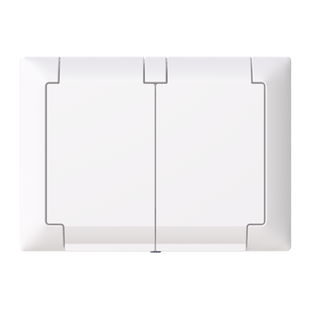 ABB Saga 302EUJW-916 Vägguttag 2-vägs med lock, Strömbrytare & vägguttag