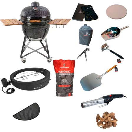 Kamado sumo Maxi Deluxepaket, svart kolgrill | Utematlagning > Grillar > Kamadogrillar | Bagaren och Kocken