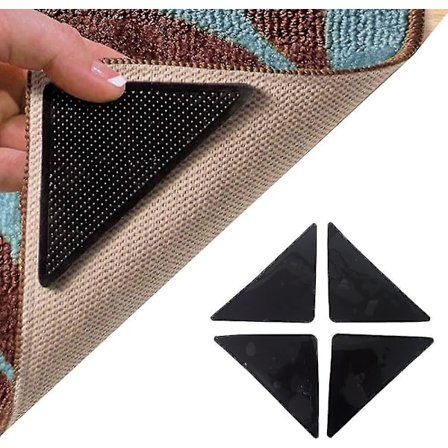 36 Pak Anti-slip Måtteremser, Genanvendelige, Vaskbare og Vaskbare til Tæpper, Gulvmåtter, Trægulve (sorte)