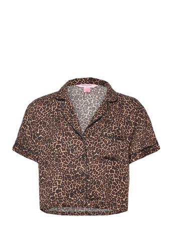 Jacket Ss Vis Satin Boxy Leopard Top Multi/mönstrad Hunkemöller