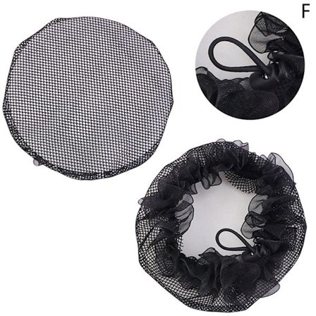 Litet hål Svart Elastiskt Mesh Snood Hair Net Bun Cover for Ball