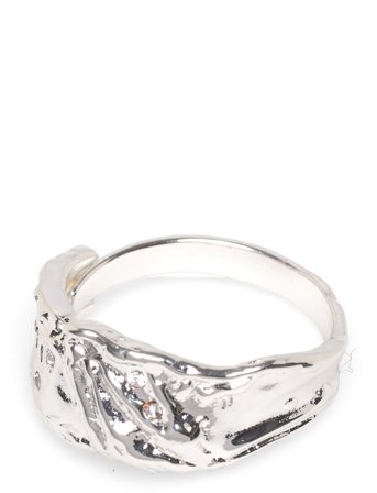 Sol Organic Shaped Crystal Ring Silver-Plated Silver Pilgrim