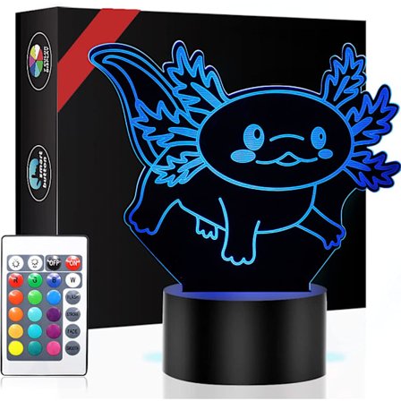 3D Axolotl Lampe Natlampe 16 Farver Skiftende Dekoration Di