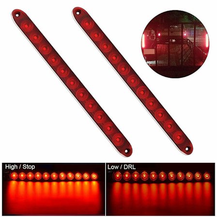 2 st röda 11-LED bil lastbil sidomarkör blinkers broms bakljus