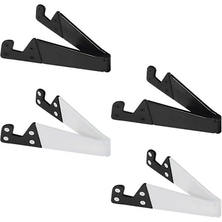 4 stk. telefonholder, sammenklappelig mobiltelefonholder i lommestørrelse til skrivebord, universel V-formet lodret og vandret montering