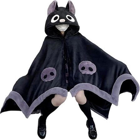 Sød flagermus-fleecetrøje med hætte til voksne Halloween-cosplay