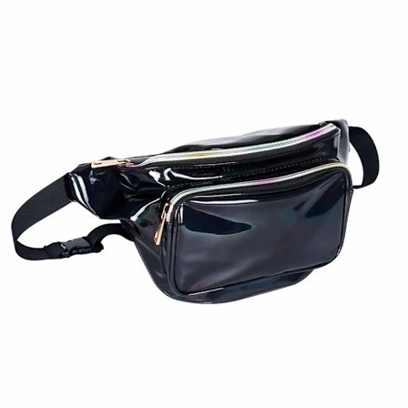 Holografisk Bæltetaske til Kvinder/Mænd, PVC Vandtæt Skinnende Taljetaske, Laser Talje Bum Bag med Justerbar Rem til Rejser, Fest, Festival Rave