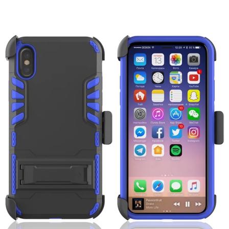 iPhone X/XS (HYBRID) Suojakuori (vyötoiminto) Blå