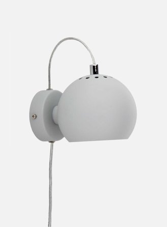 Ball vegglampe - matt lys grå