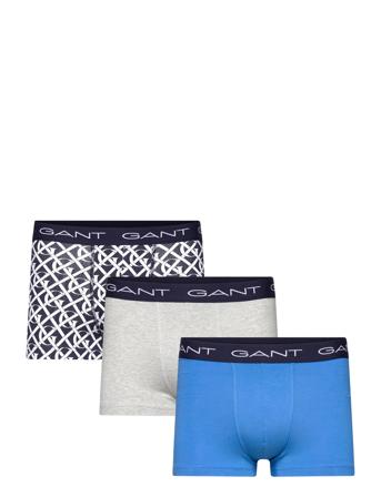 Monogram G Print Trunk 3-Pack Boksershorts Blå GANT*Betinget Tilbud