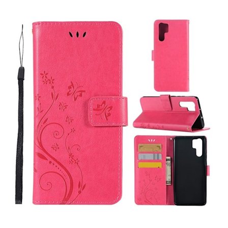 Butterfly läder Huawei P30 Pro fodral - Röd