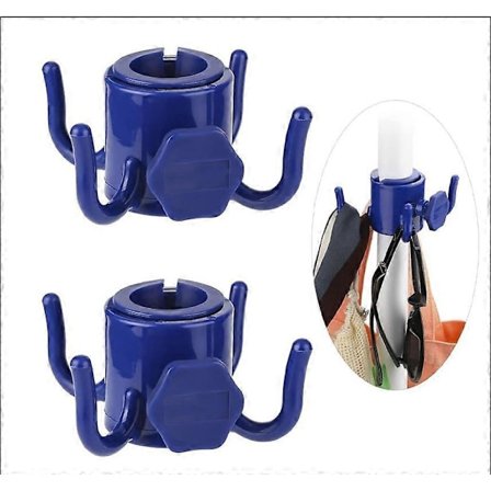 Rantavarjon koukku, 2 kpl 4-nastainen muovinen ripustuskoukku pyyhkeille/hatuille/vaatteille/kameralle/aurinkolaseille/laukuille - Kestävä, sopii 