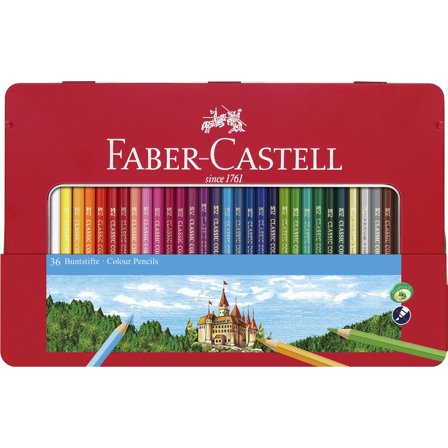 FABER-CASTELL Buntstift hexagonal 36er-Metalletui