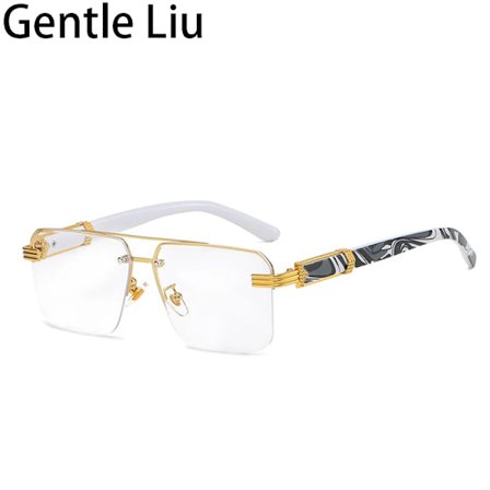 Vintage Firkantede Kantløse Solbriller Mænd 2022 Luksusmærke Rammeløse Solbriller til Kvinder Skærende Gradient Briller Shades UV400