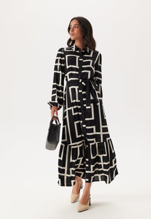 Happy Holly - Viscose Long Sleeve Dress - 40/42