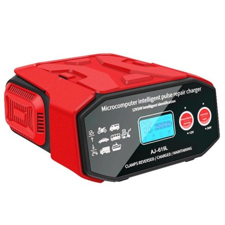 Bil Batteri Oplader Høj Power 400W LED Skærm Hurtig Opladning 12V-24V Smart Pulse Reparation