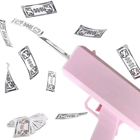Pink penge legetøj, Make it Rain penge legetøj, spray penge legetøj med 100 KLB