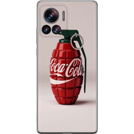 Kompatibelt Mobilskal till Motorola Motorola Edge 30 Ultra Konstnärlig illustration av Coca Cola granat i rött och grönt, pop art inspirerat motiv