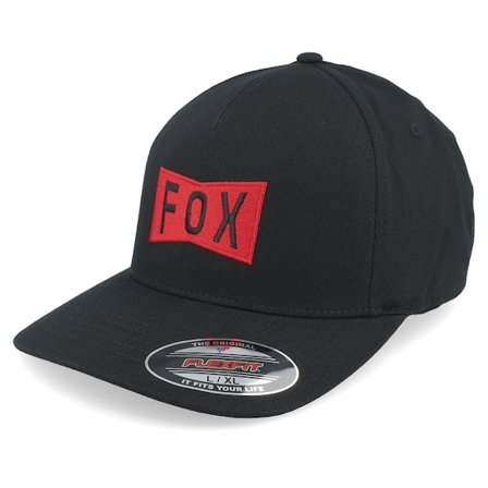 Fox - Svart flexfit Caps - Typeface Black Flexfit @ Hatstore