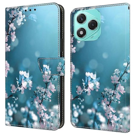 Honor 400 Lite 5G -kotelo, 3D-kuvioitu PU-nahkalompakkopuhelinkotelo jalustalla