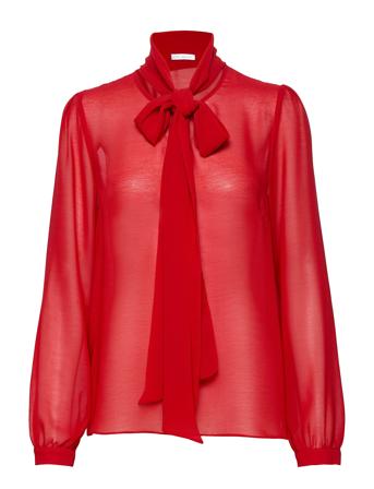 Peony Blouse Bluse Langermet Rød Ida Sjöstedt*Betinget Tilbud