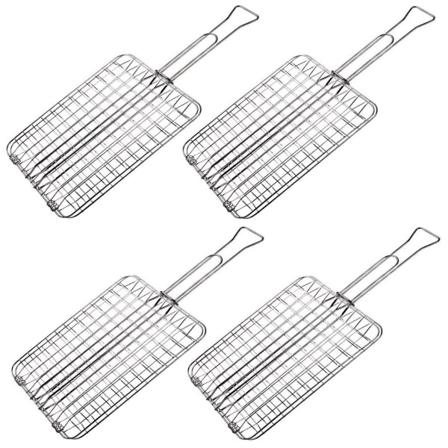 Grillnät 30x22cm + 20cm Handtag 4st Grillnät
