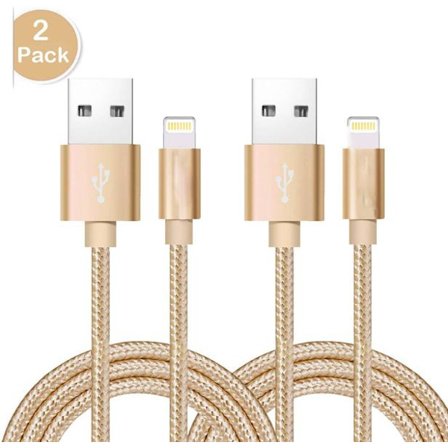 2 st 2 m guld iphone kabel top kvalitet