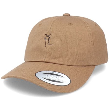 Abducted - Beige unconstructed Keps - Llama One Line Tan Dad Cap @ Hatstore