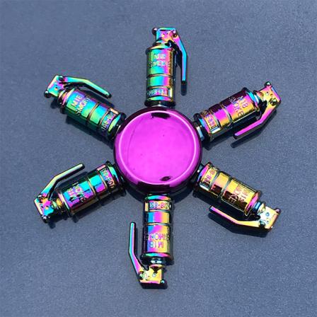 Metallisk fargerik legering fingertoppgyro Fingerrotasjon Finger Nyttig verktøy for stressreduksjon Colorful Smoke Bomb 146