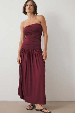 NA-KD Robe longue tube fluide - Robes de soirée - Burgundy - XL (EU 46)