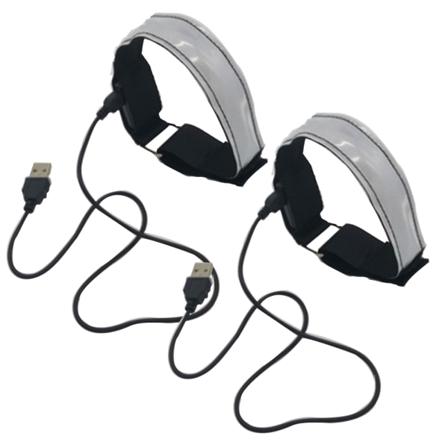 2 kpl USB-ladattavaa valaistua ranneketta valaistulla ranteella