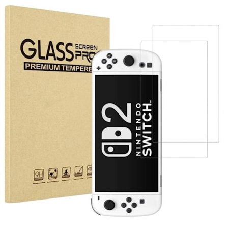 Härdat Glas - Phonillico - Nintendo Switch 2 (2025) - Paket med 2 - Repbeständig - Skärmskydd