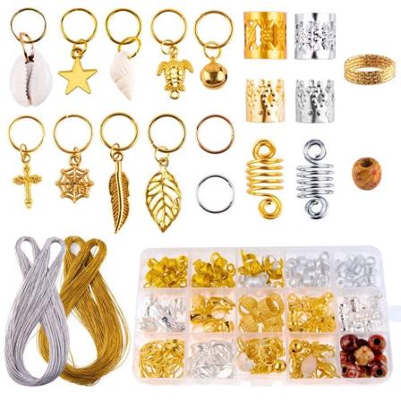 230 delar diy Dirty Braid Set Aluminiumhårring Hårtillbehör Tillbehör Fläta Cirkel Metalltråd Tillbehör Set