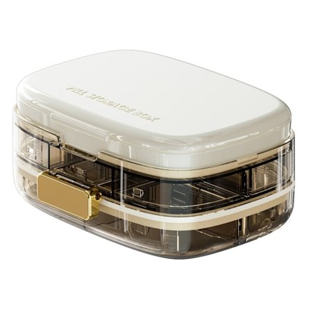 Bærbar pilleæske med 10 rum til nem medicinhåndtering