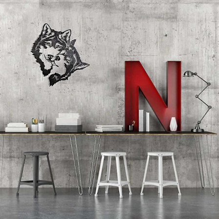 Metallikäsityöt, metalliset eläinseinät, taidekoristeet, aviomiehen ja vaimon susikoristeet xd`