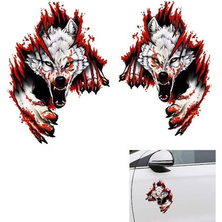 2 kpl 3D suden pään tarra susi PVC auton tarra vedenpitävä susi