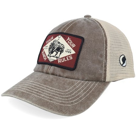 Yellowstone - Marrón trucker Gorra - Your Rules Washed Brown/Stone Trucker @ Hatstore