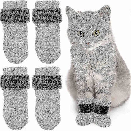 4 stk. Kattefotbeskyttere Anti-ripe Kattefotdeksler Kattunge Poteermer Katte Støvler Sko Sokker Klokappe