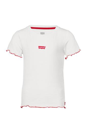 Lvg Ss Rib Knit Tee Shirt T-shirts Short-sleeved Hvit Levi's