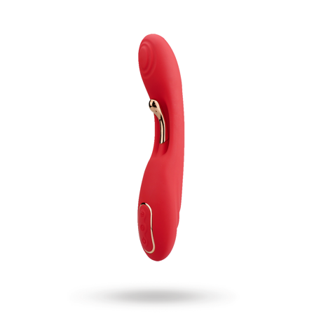 Luxury Red & Gold Flapping Vibrator - Sustainable Pleasure