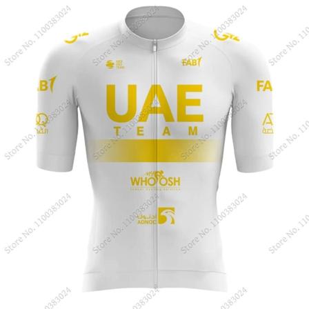 Musta UAE Team 2023 Kultainen Set Lyhythihainen Miesten Vaatteet Maantiepyörä Paidat Puku Pyörä Bib Shortsit MTB Maillot 10 M