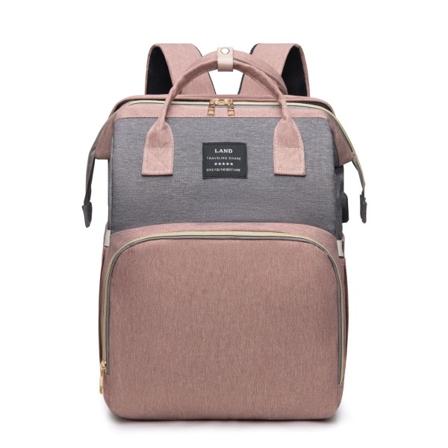 Skötväskor Mammaväska Vikbar ryggsäck Stor kapacitet Bärbar Baby Pink Gray