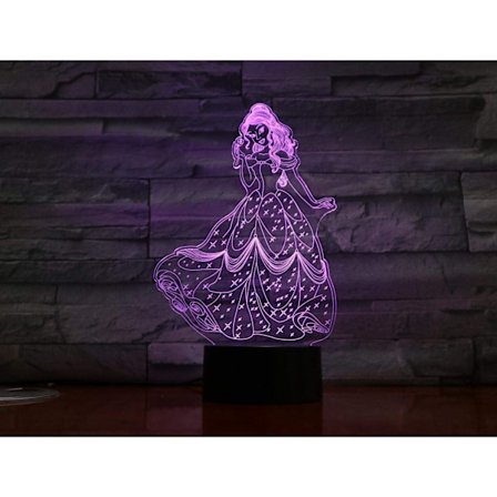 Skönheten och odjuret 3D LED nattlampa Prinsessa Bella Bedro