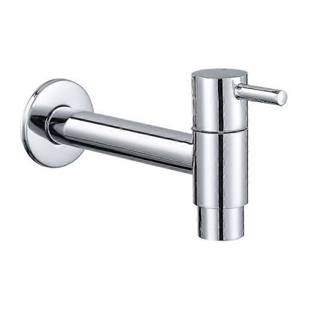Messingveggmontert kran for kaldt vann, vask, mopp, vaskemaskin, hagekraner, kromfinish
