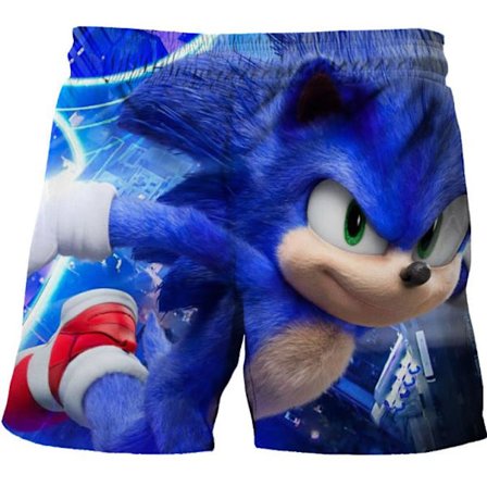 Nya Pojkar 3D Sonic the Hedgehog Badshorts Barn Badkläder Sommarshorts DD